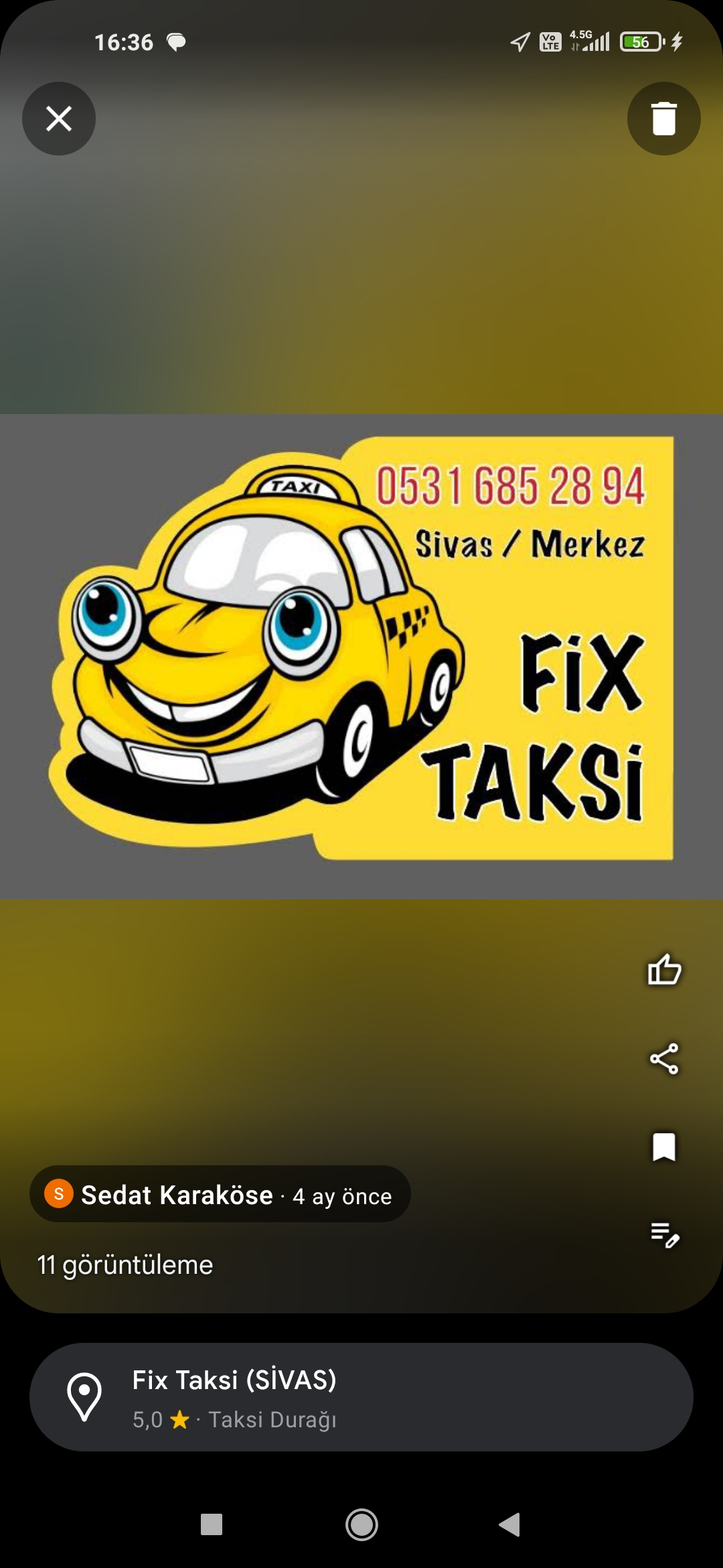 Fix taksi SİVAS 